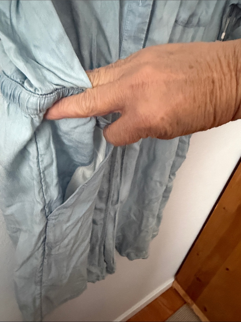 Caslon Light Blue Button-Front Drawstring romper - Picture 9 of 9